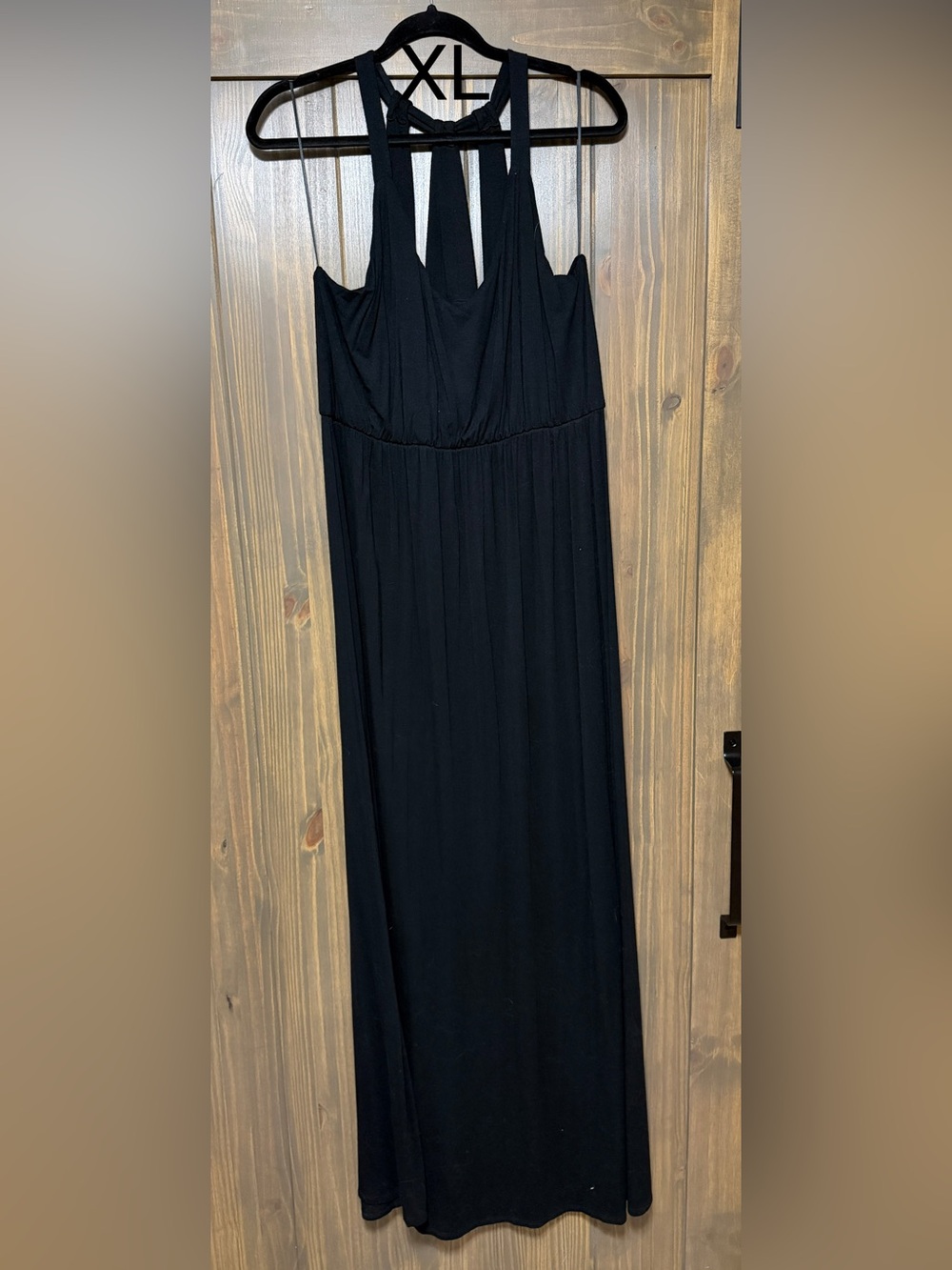 Black Women's Maxi Dress with Halter Neck - Maternity